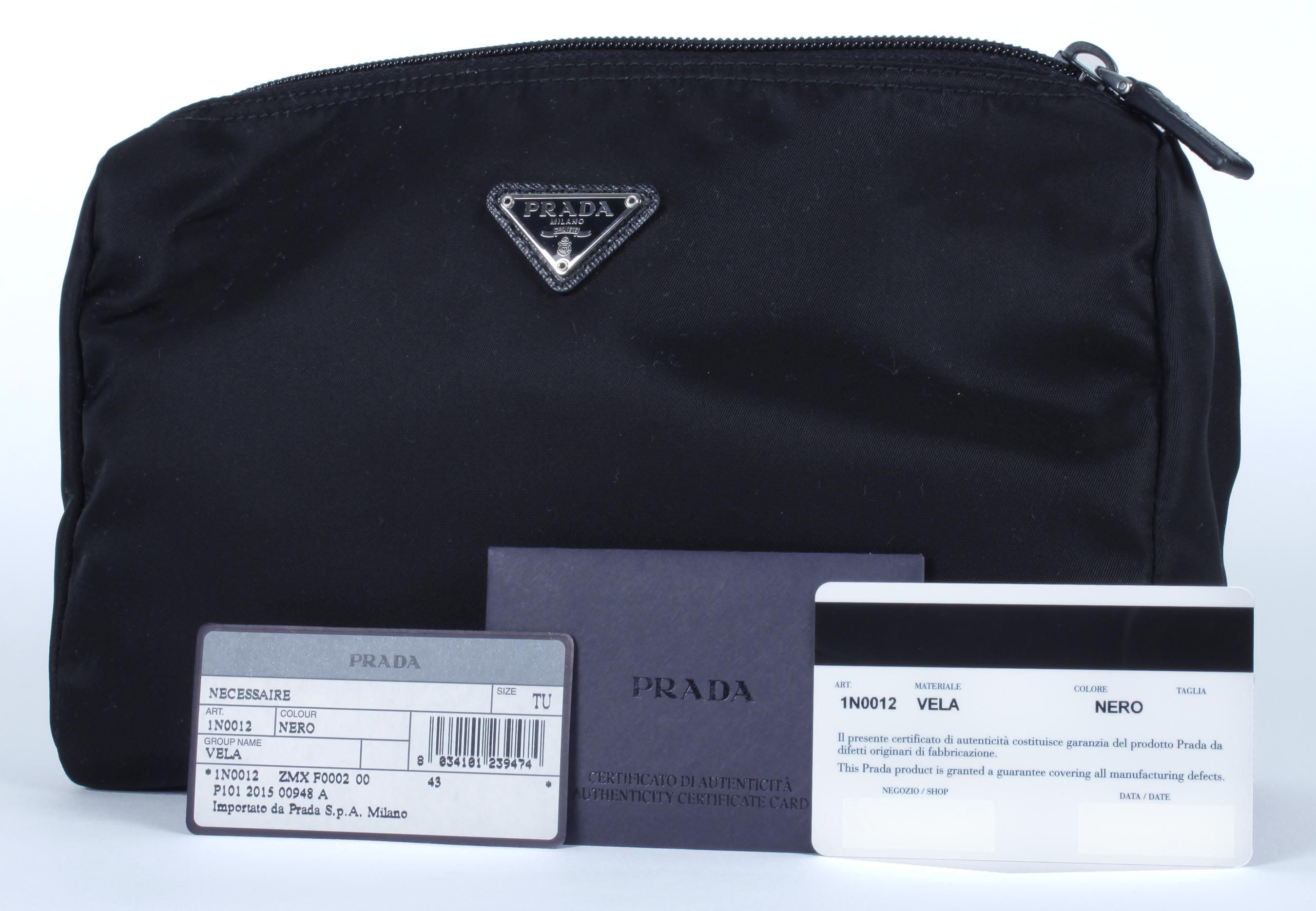 Black Prada Vela Trapezoid Cosmetic Case