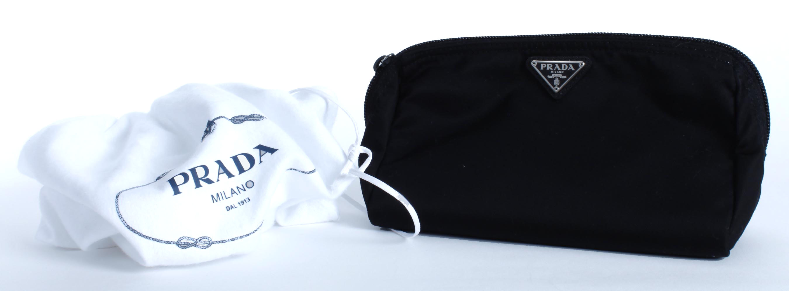 Black Prada Zippered Vela Pouch