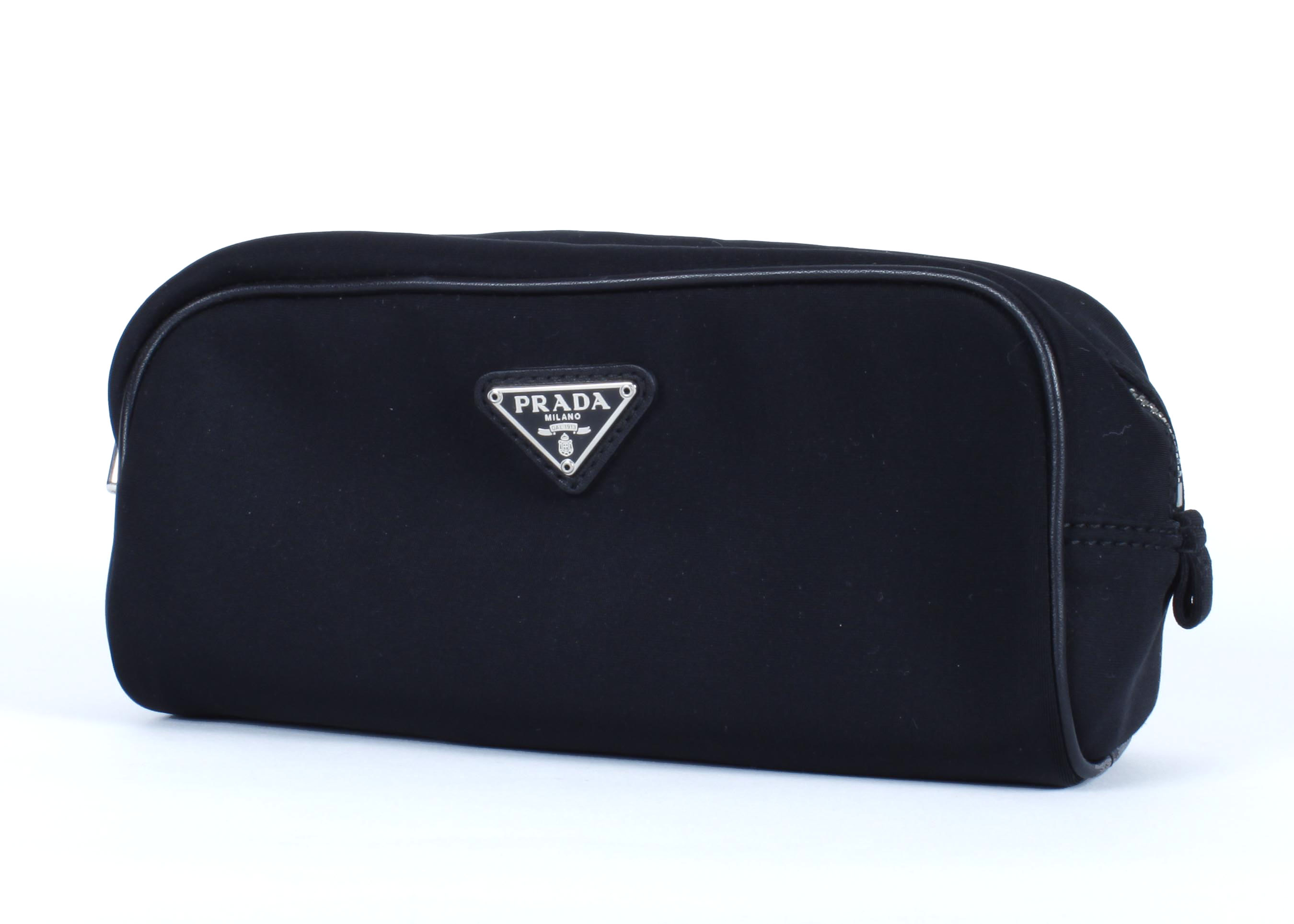 Black Prada Zippered Pouch