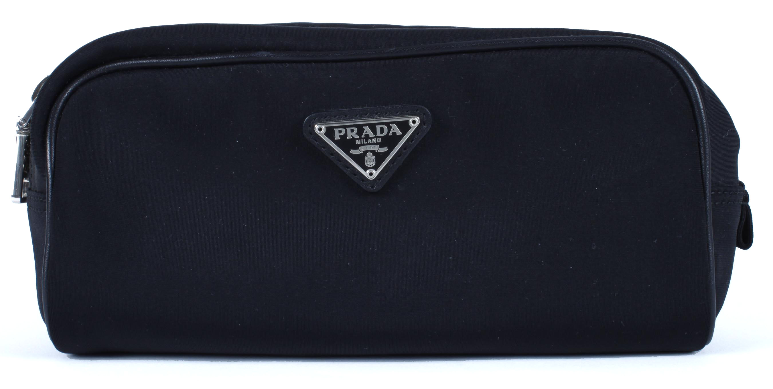 Black Prada Zippered Pouch
