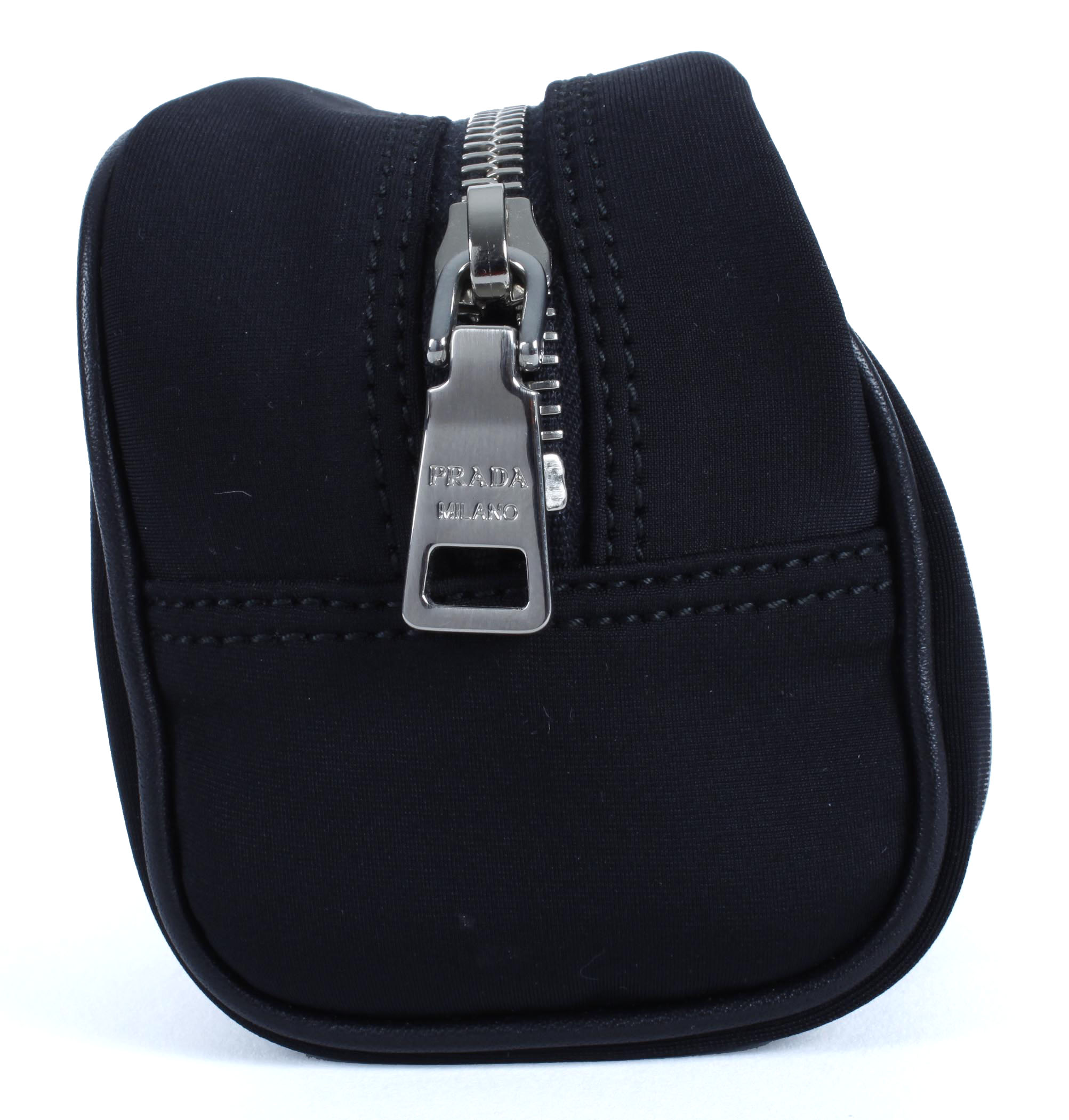 Black Prada Zippered Pouch