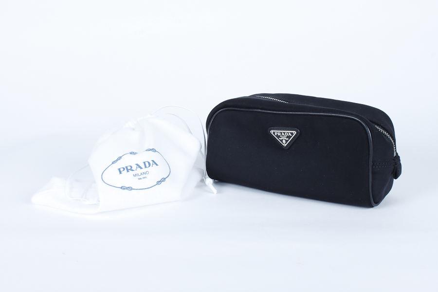Black Prada Zippered Pouch