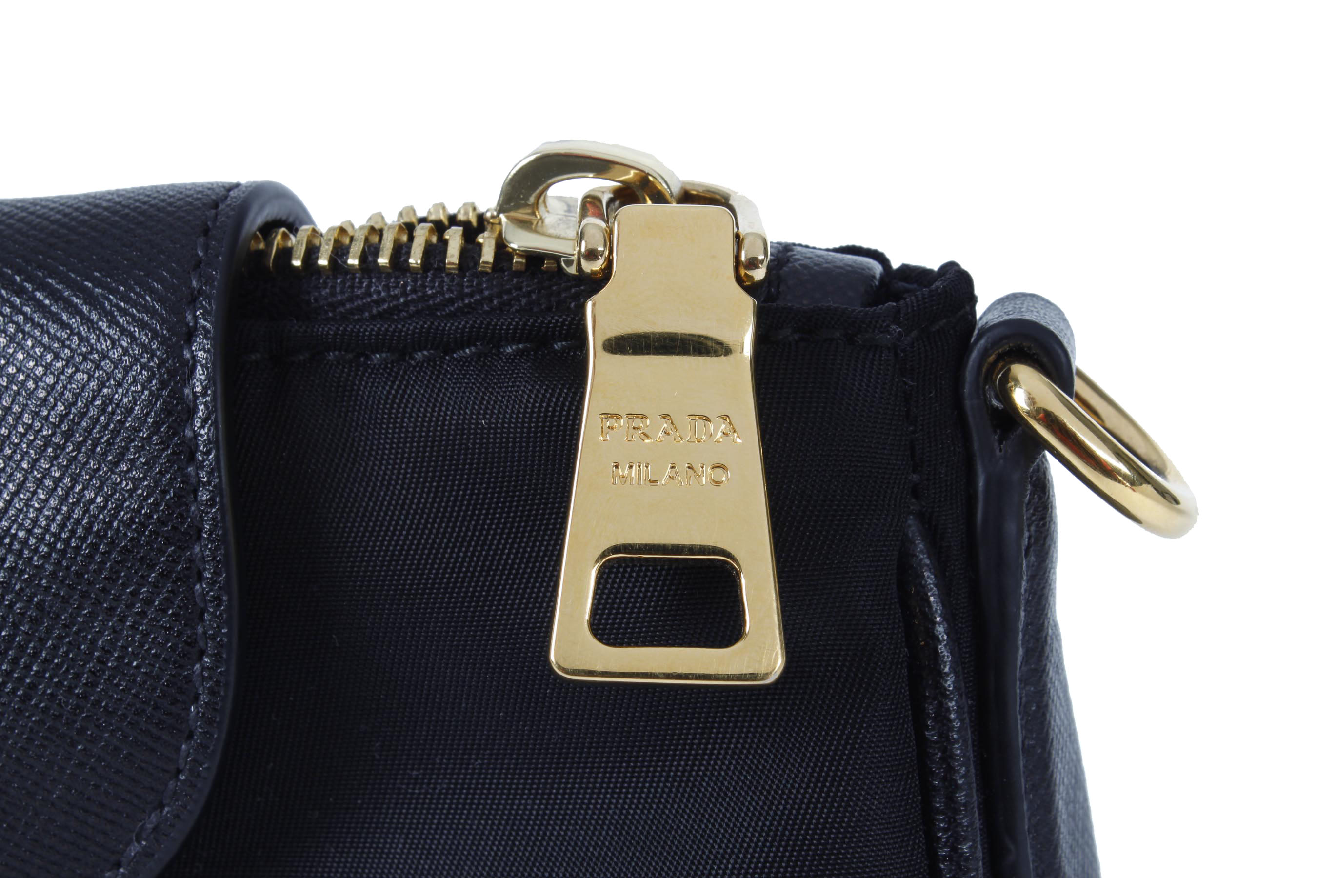 Prada Bandoliera Nylon and Leather Clutch