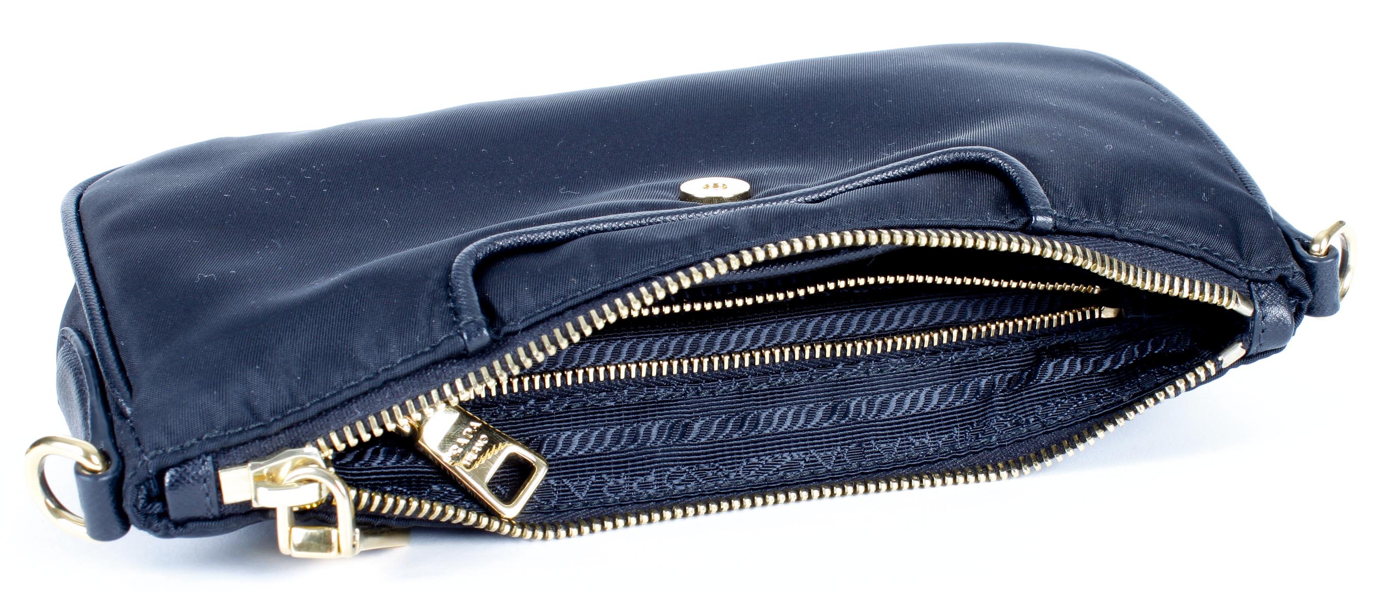 Prada Bandoliera Nylon and Leather Clutch