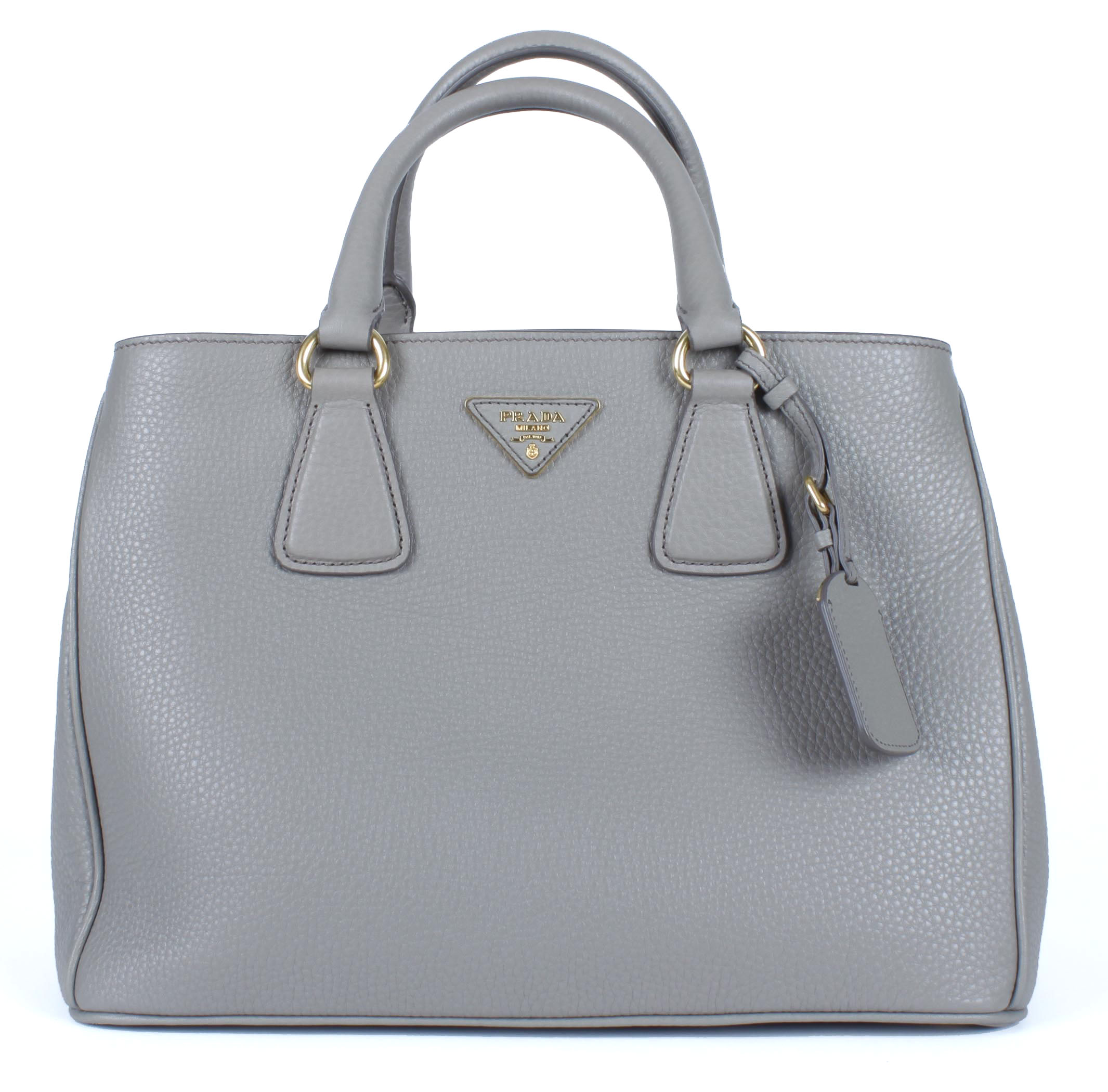 Prada Taupe Pebbled Handbag