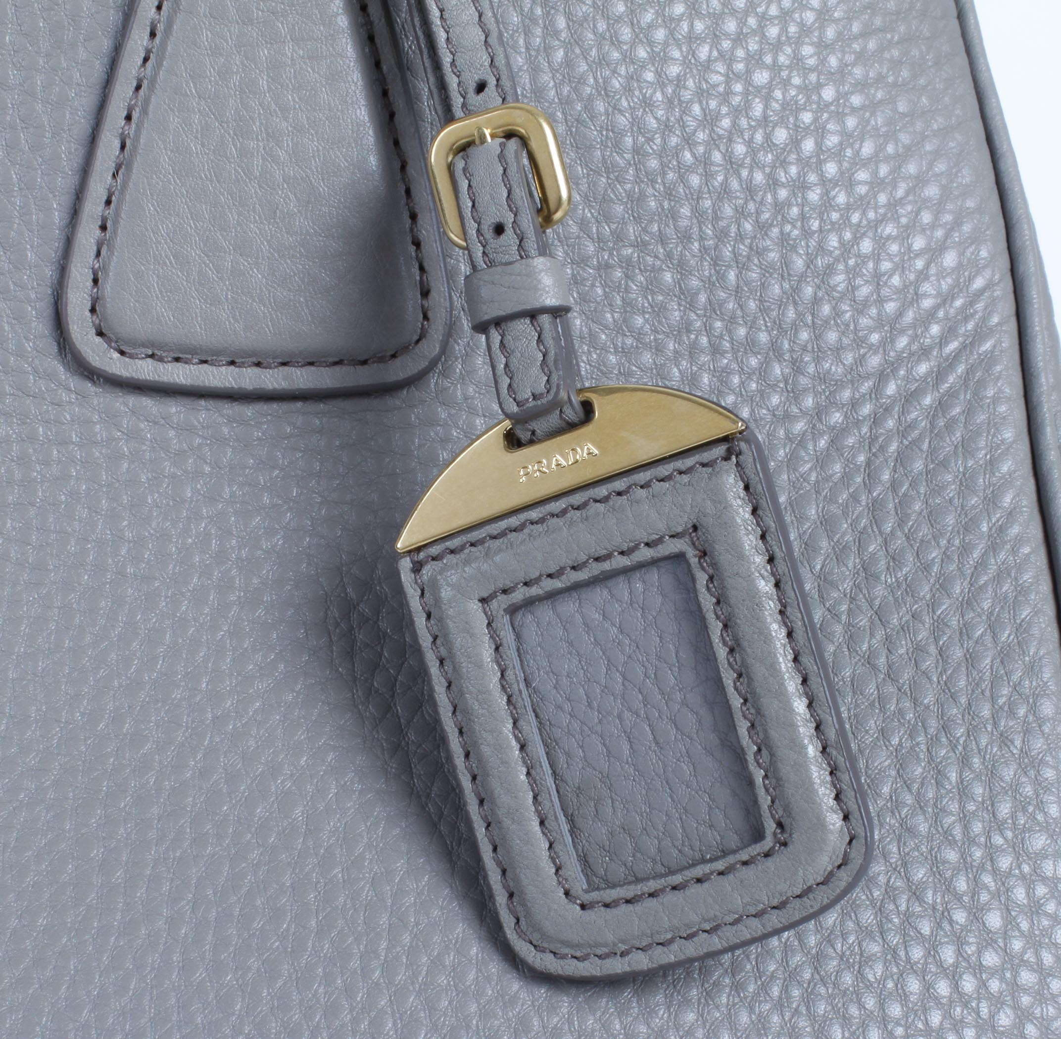 Prada Taupe Pebbled Handbag
