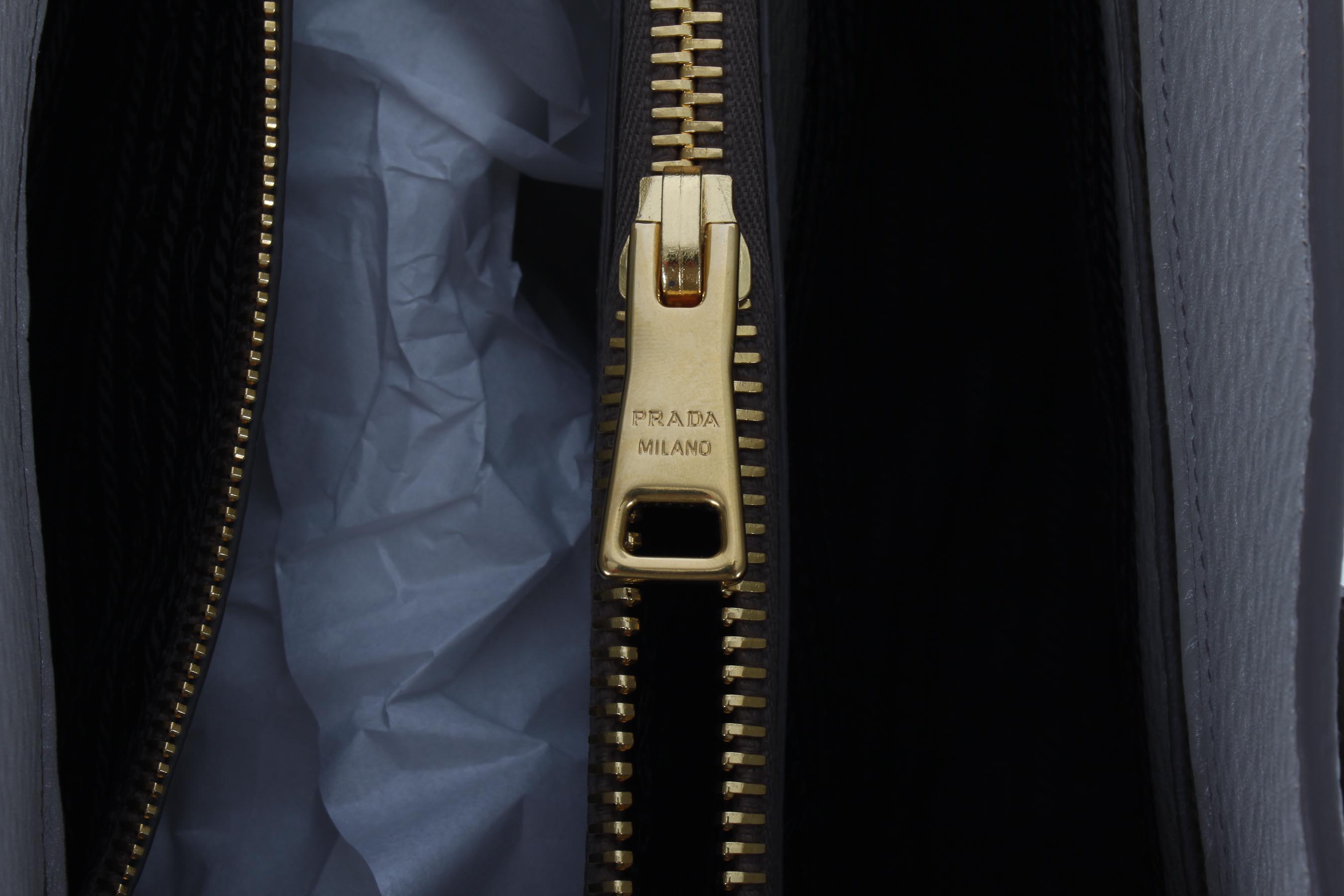 Prada Taupe Pebbled Handbag