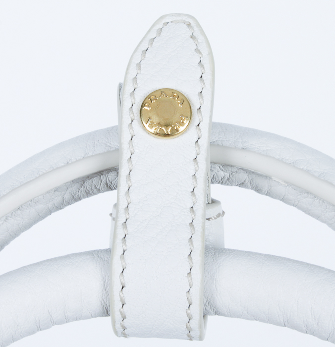 Prada White Pebbled Leather Handbag