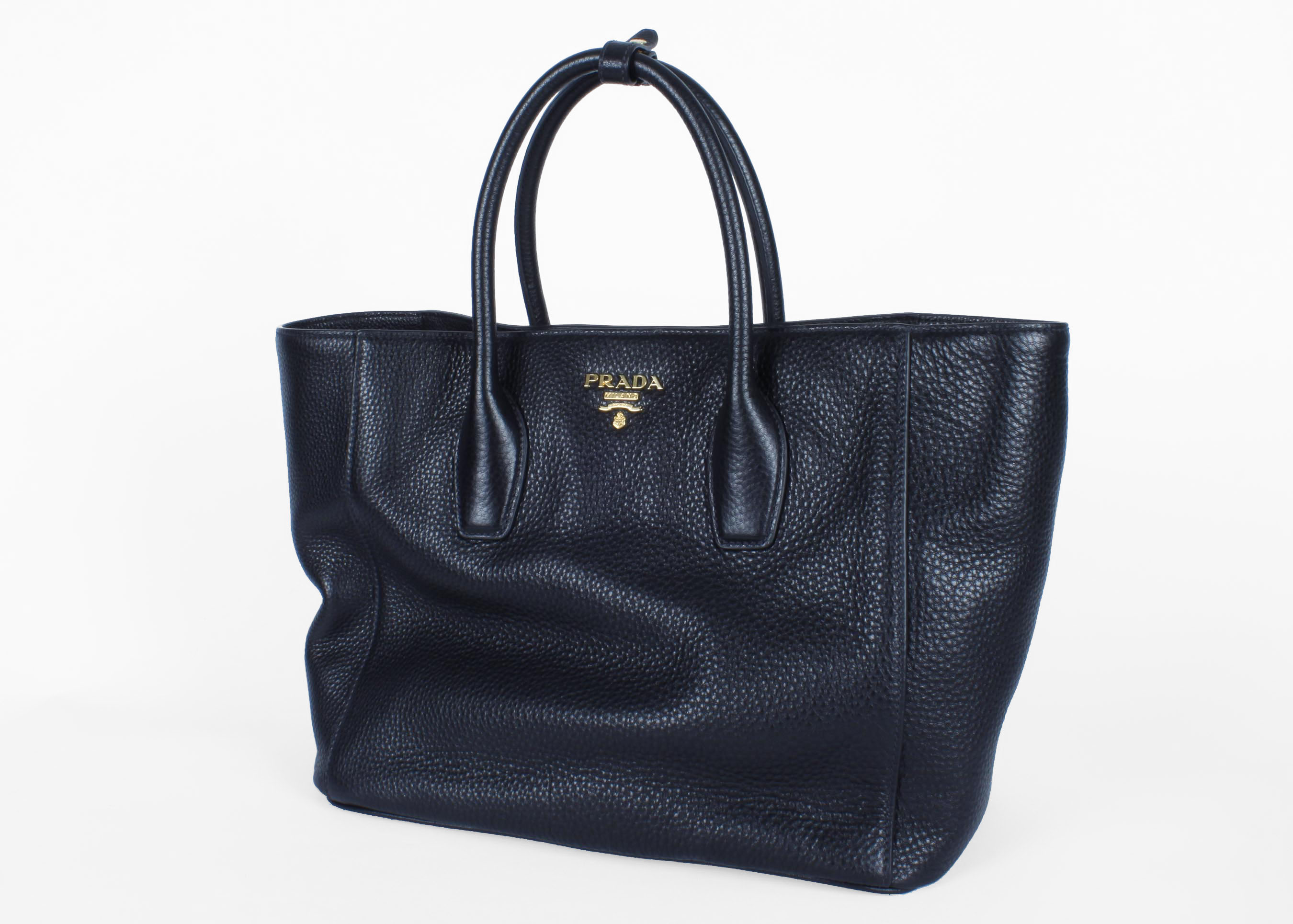 Prada Black Pebbled Leather Handbag