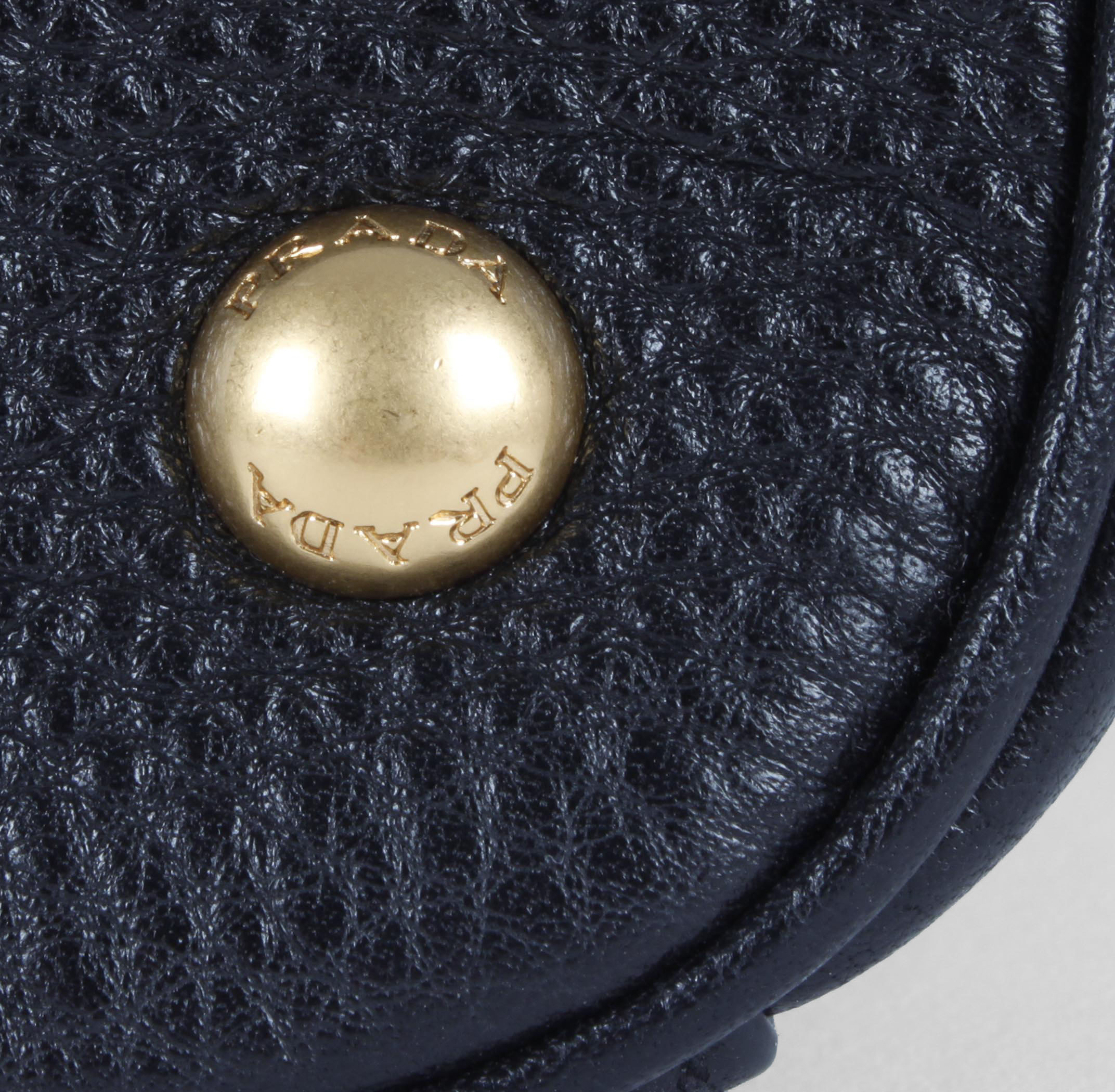 Prada Black Pebbled Leather Handbag