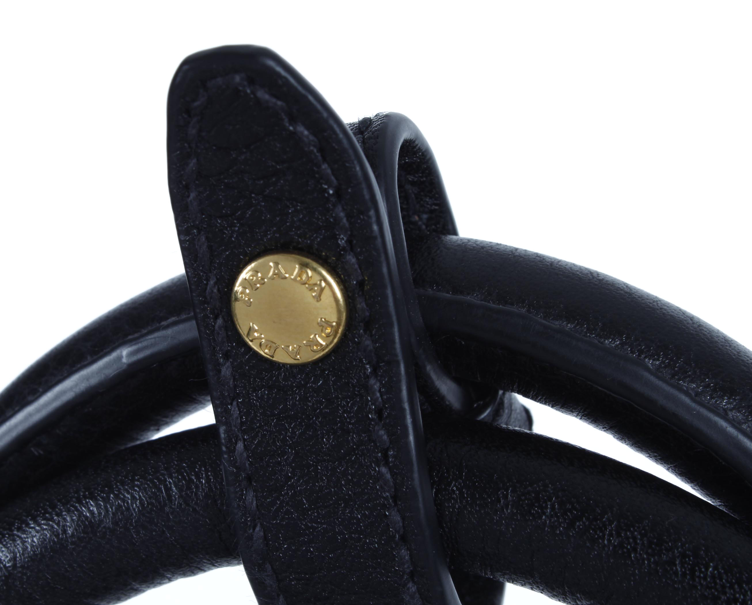 Prada Black Pebbled Leather Handbag