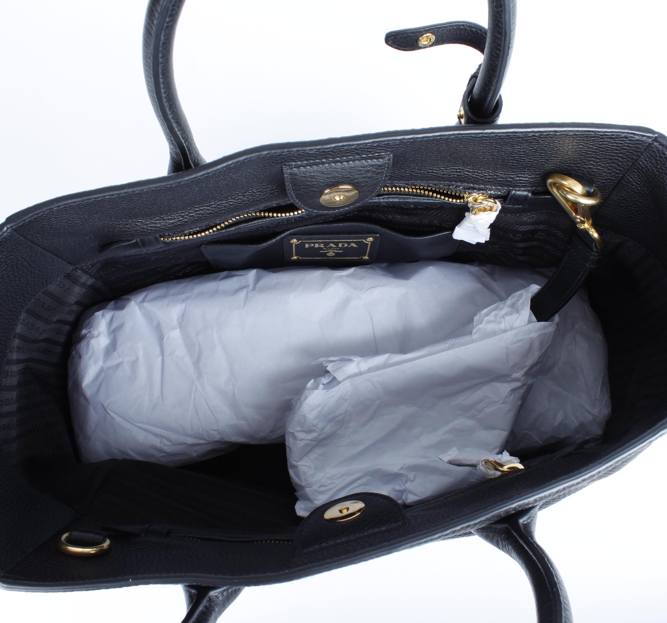 Prada Black Pebbled Leather Handbag