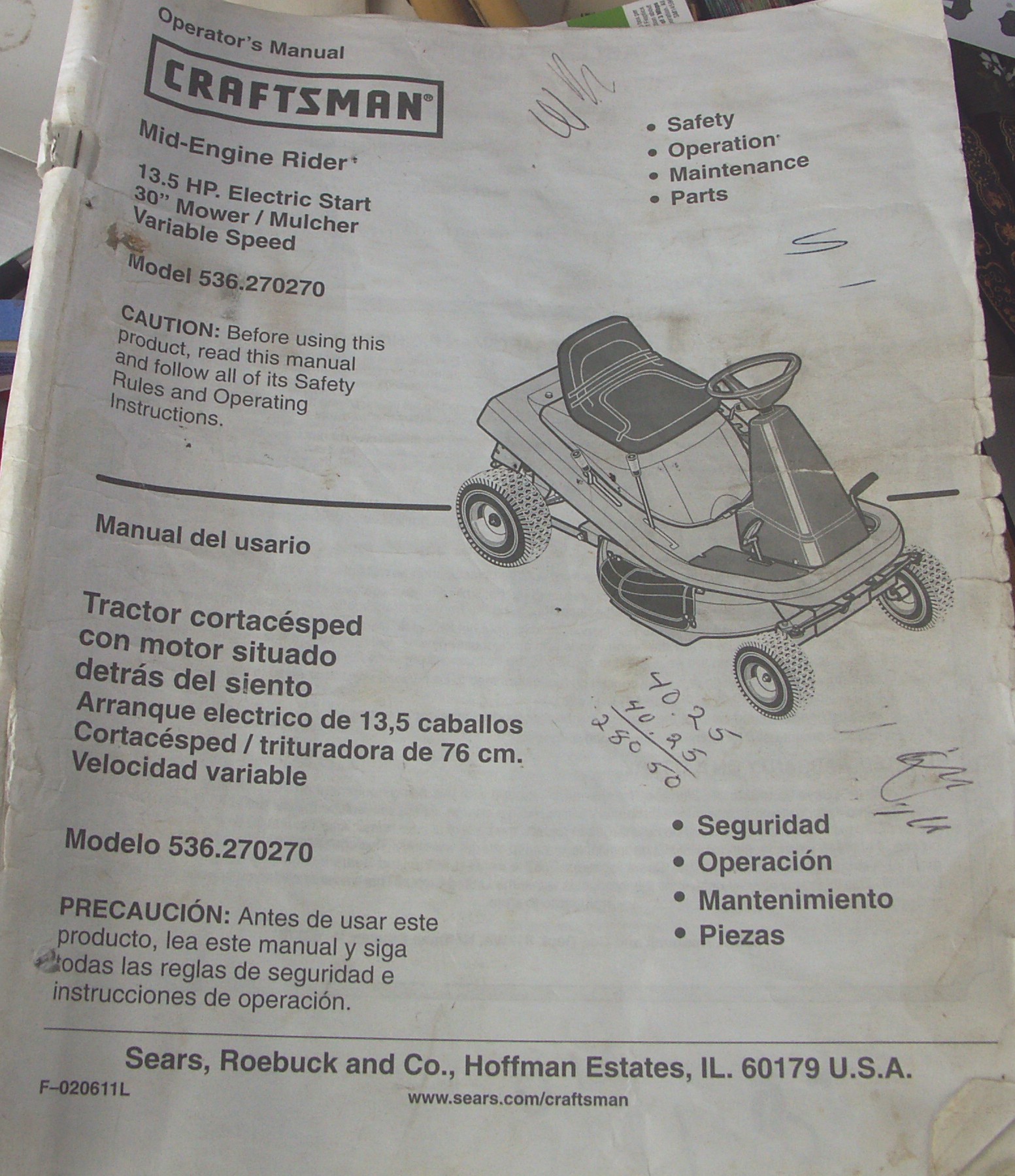 Craftsman Riding Lawnmower