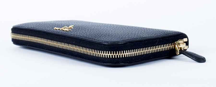 Black Pebbled Leather Prada Clutch