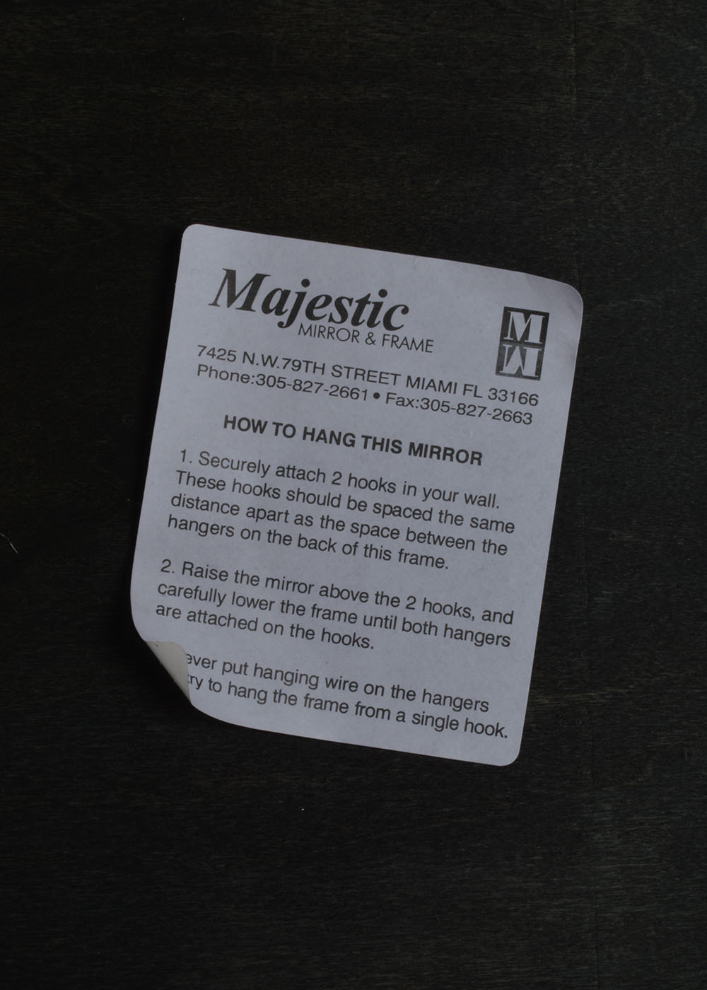 Wenge Mirror with Metal Rods