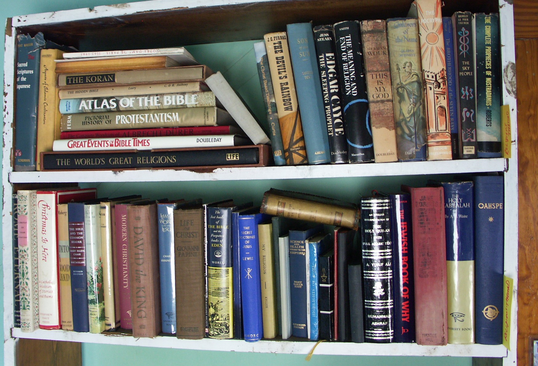 Two Shelf Lot of Religious Themed Books