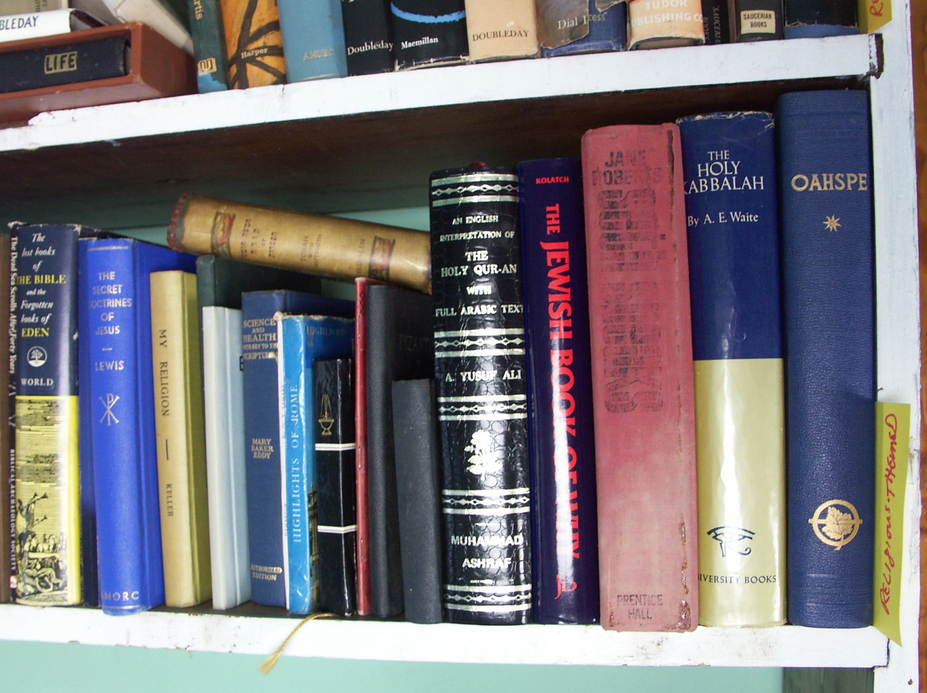 Two Shelf Lot of Religious Themed Books