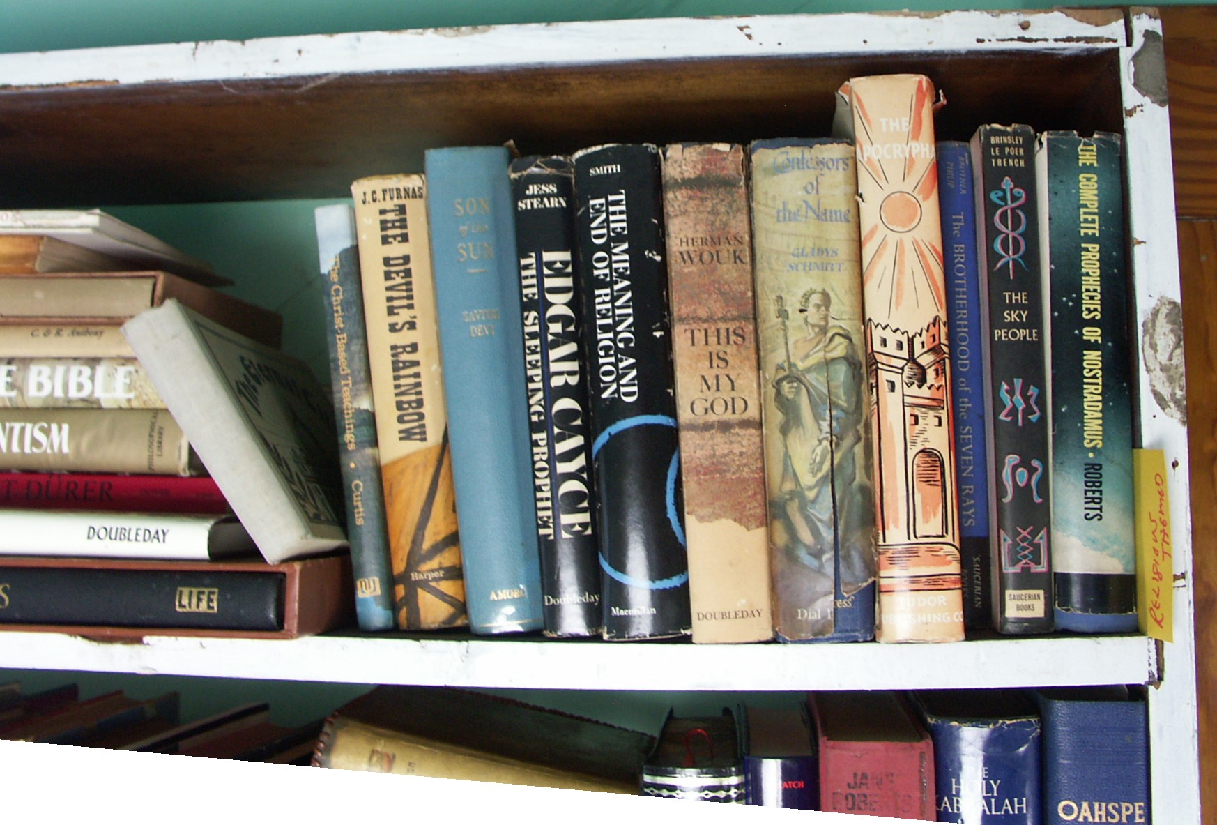 Two Shelf Lot of Religious Themed Books