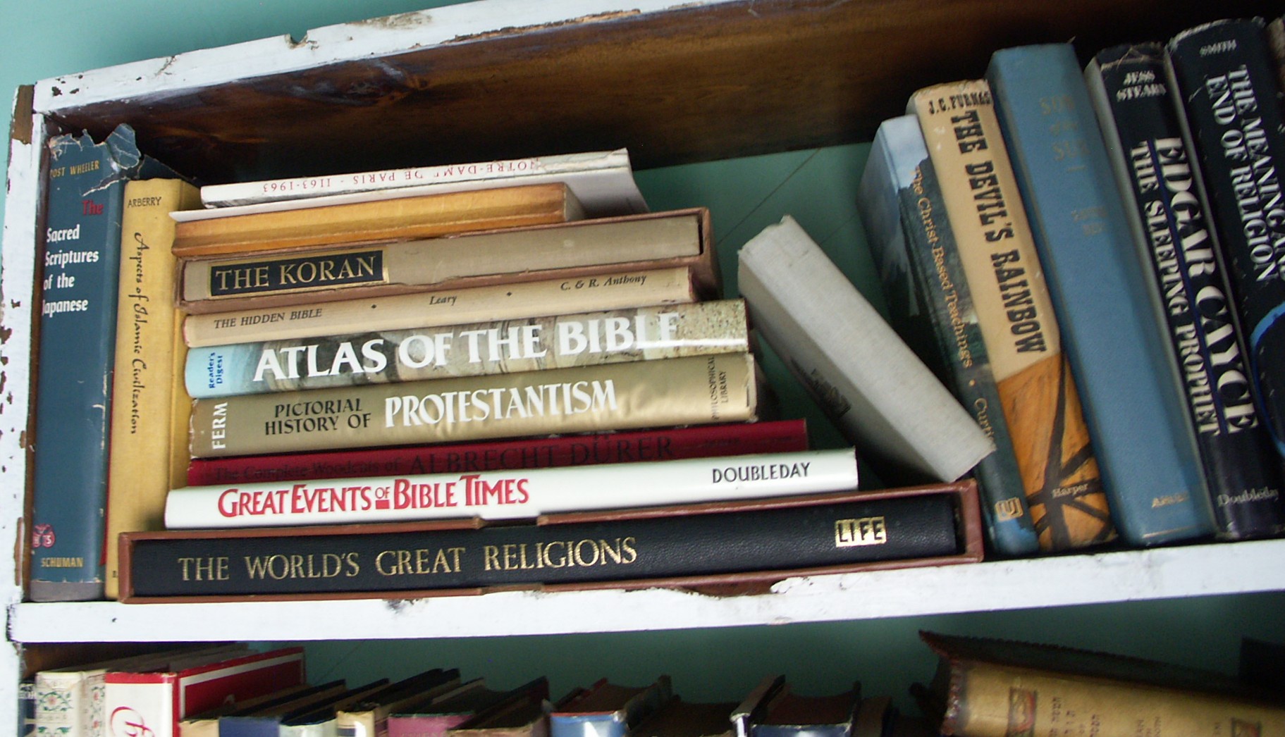 Two Shelf Lot of Religious Themed Books