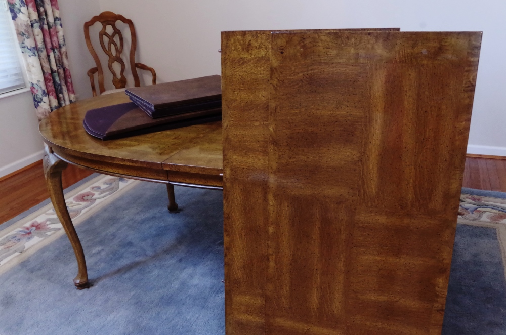 Unique Furniture Makers Pecan Dining Room Table and Chairs