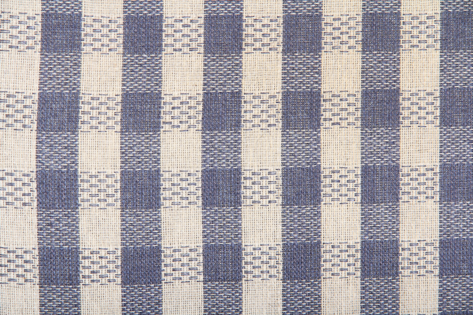 Gingham Wingback Chair in Blue and White