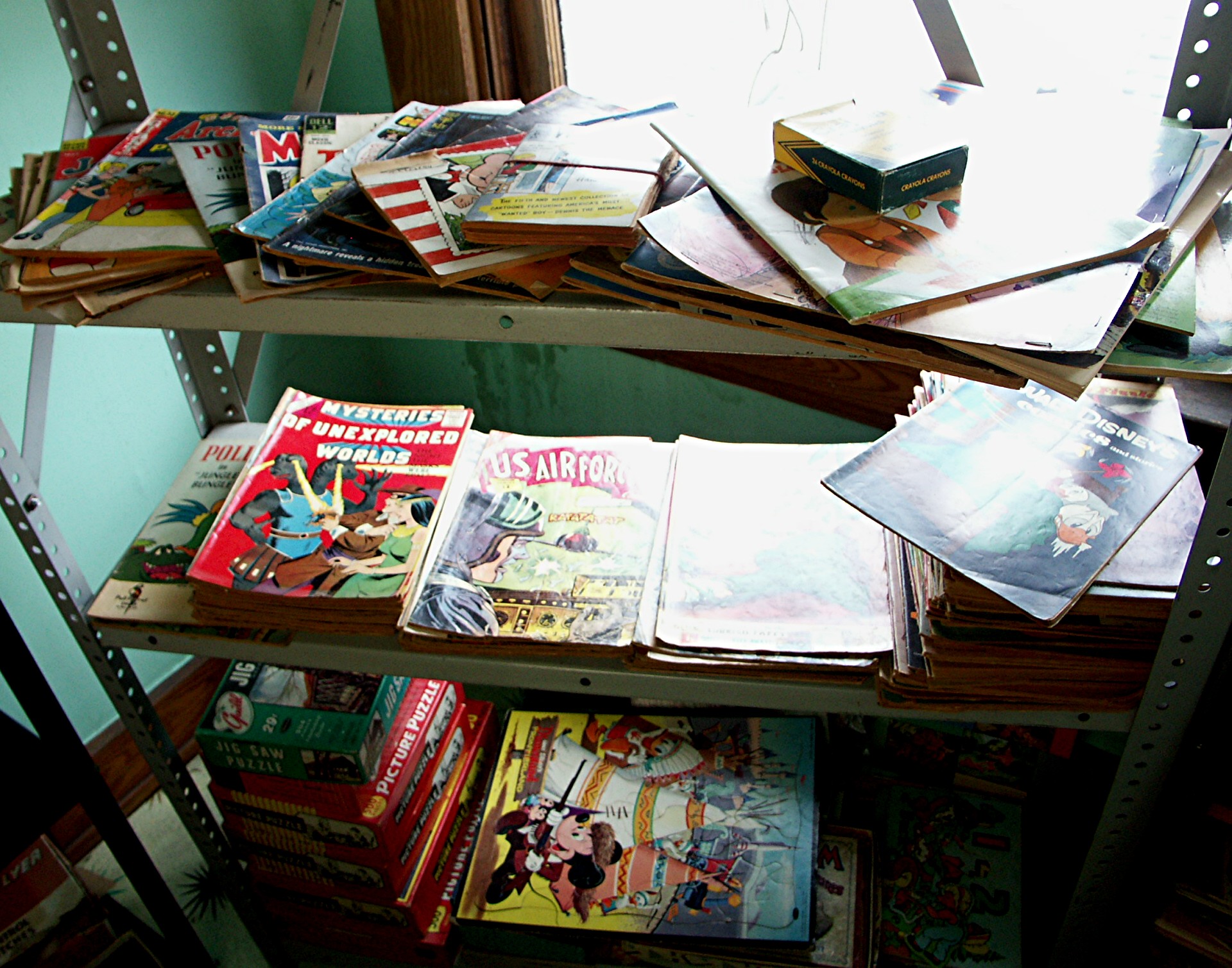 Three Shelf Lot of Comic Books and Collectible Ephemera