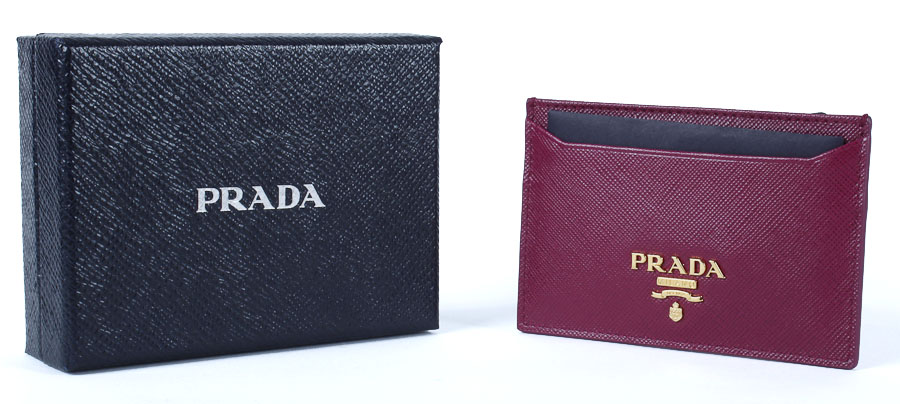 Fuchsia Prada Saffiano Card Holder