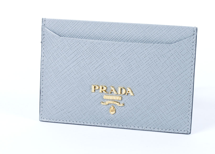Light Gray Prada Saffiano Card Holder