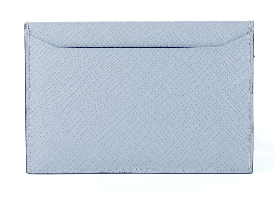 Light Gray Prada Saffiano Card Holder