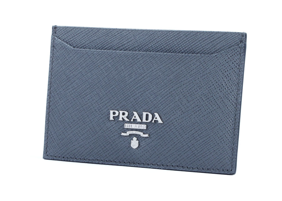 Gray Prada Saffiano Card Holder