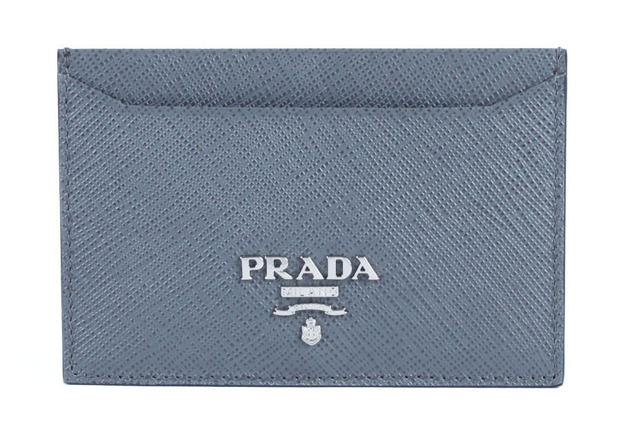 Gray Prada Saffiano Card Holder