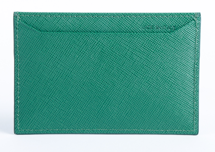 Green Prada Saffiano Card Holder