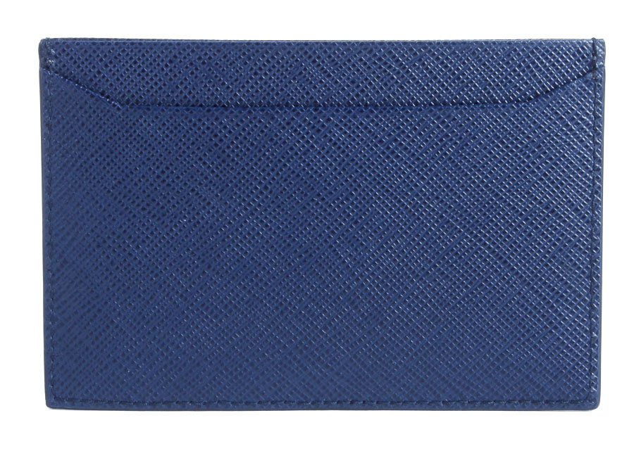Navy Prada Saffiano Card Holder