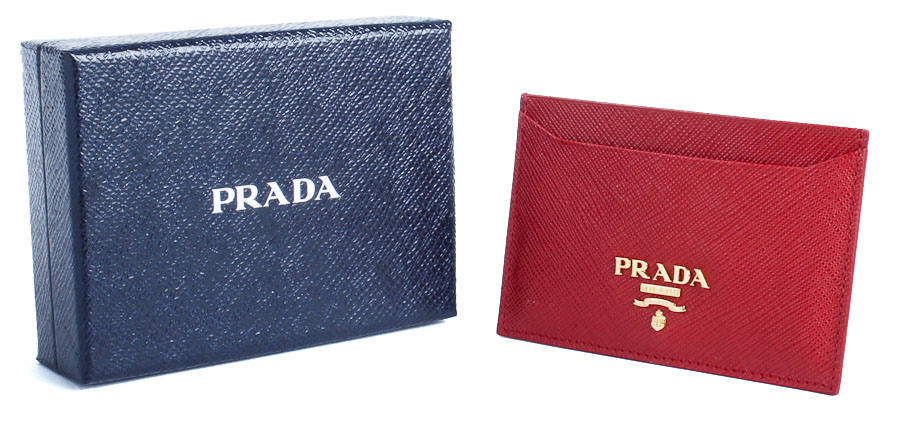 Red Prada Saffiano Card Holder