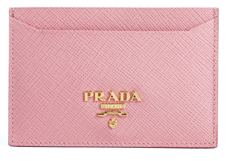 Pink Prada Saffiano Card Holder