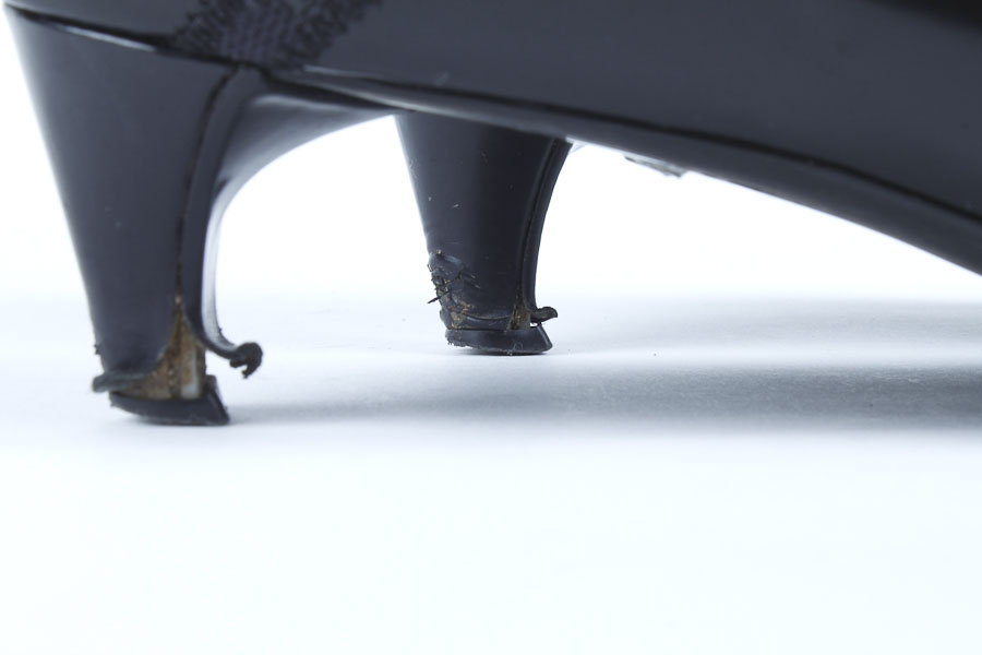 Black Leather Prada Kitten Heels