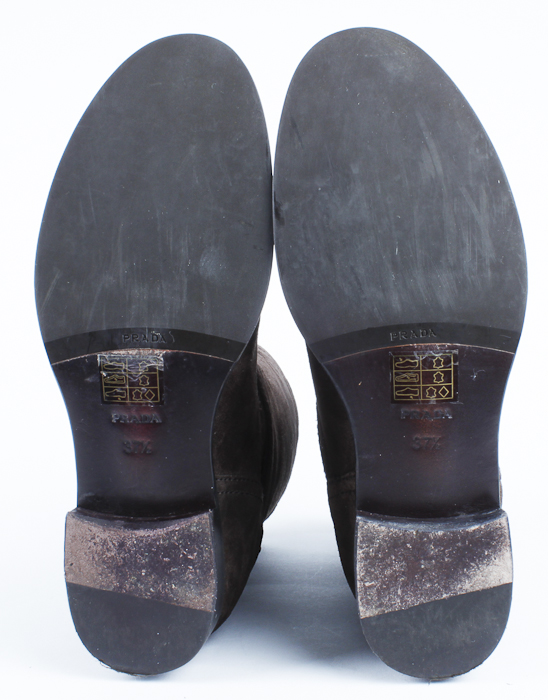 Brown Suede Prada Boots