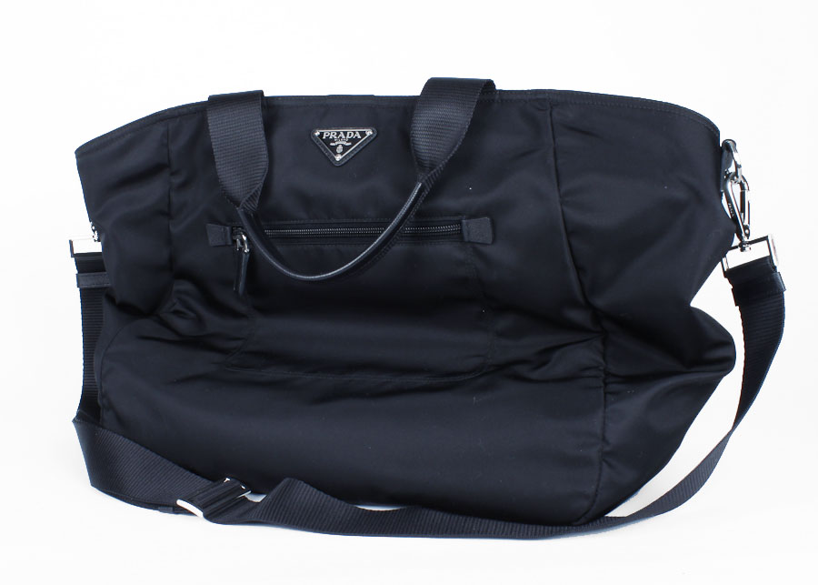 Black Prada Nylon Tote Bag