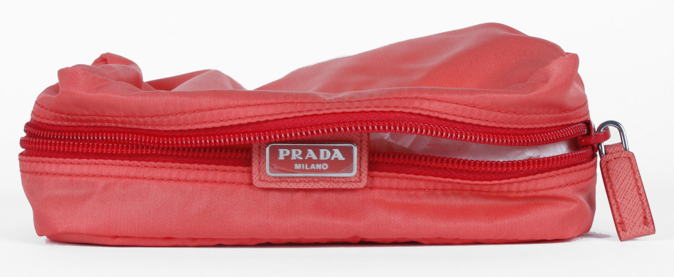 Coral Prada Vela Zippered Pouch