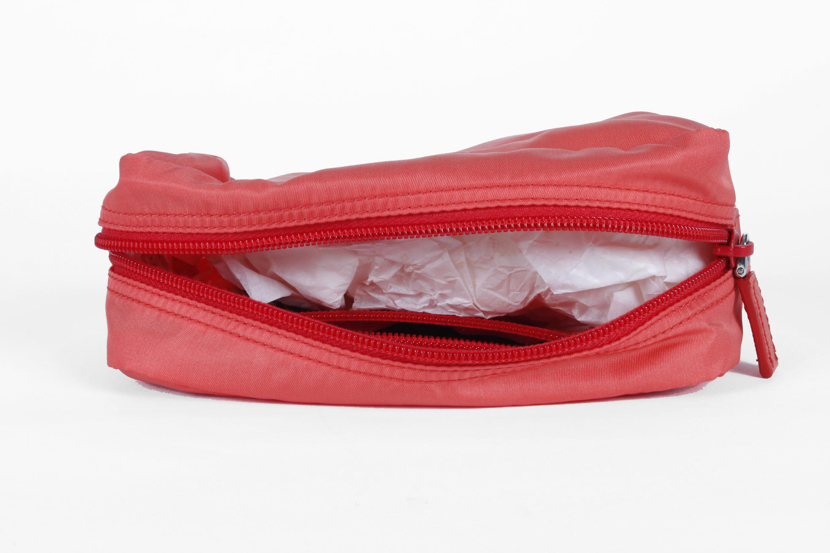 Coral Prada Vela Zippered Pouch