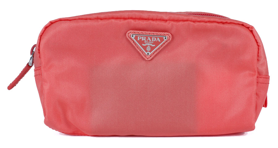 Coral Prada Vela Zippered Pouch