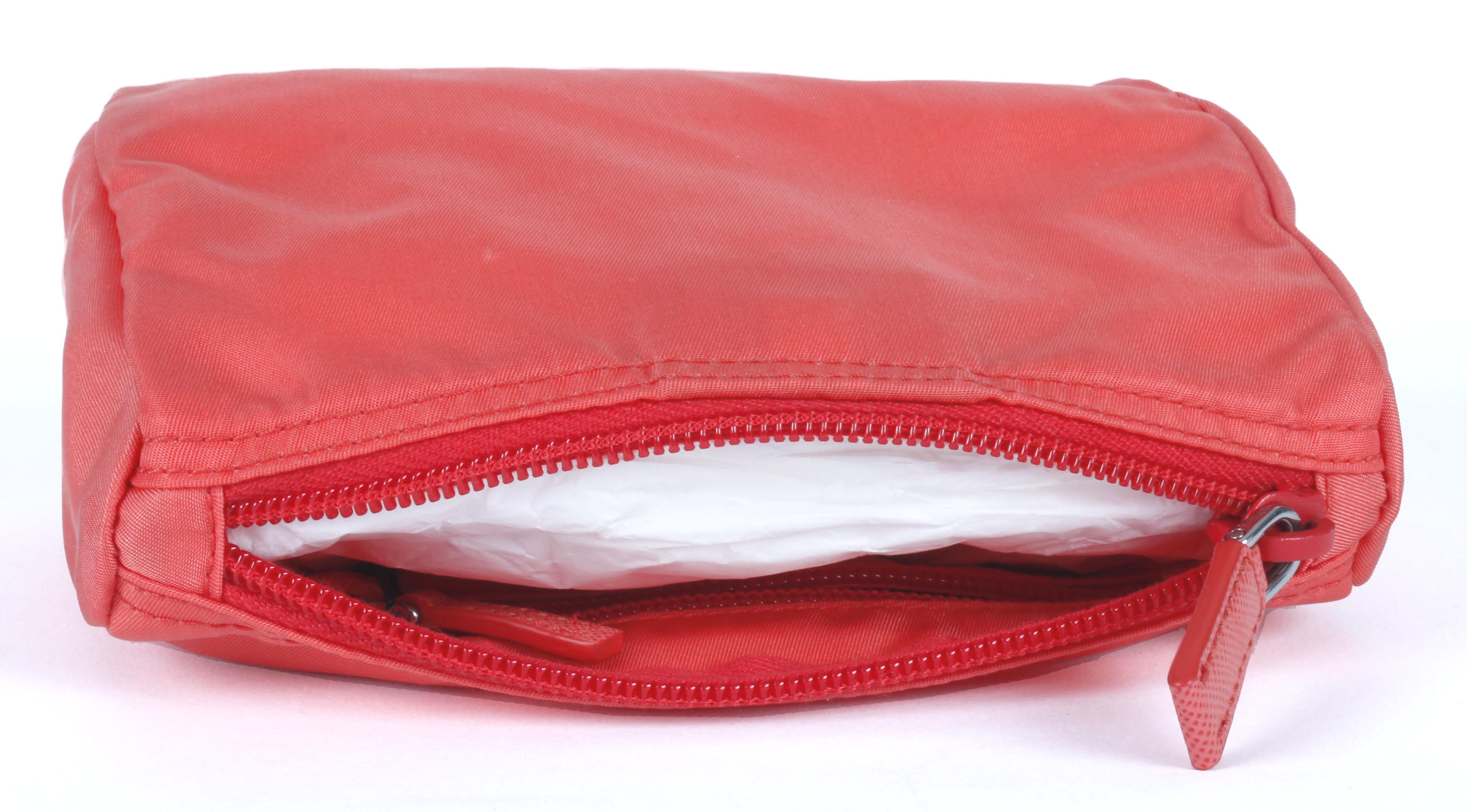 Coral Prada Vela Zippered Pouch