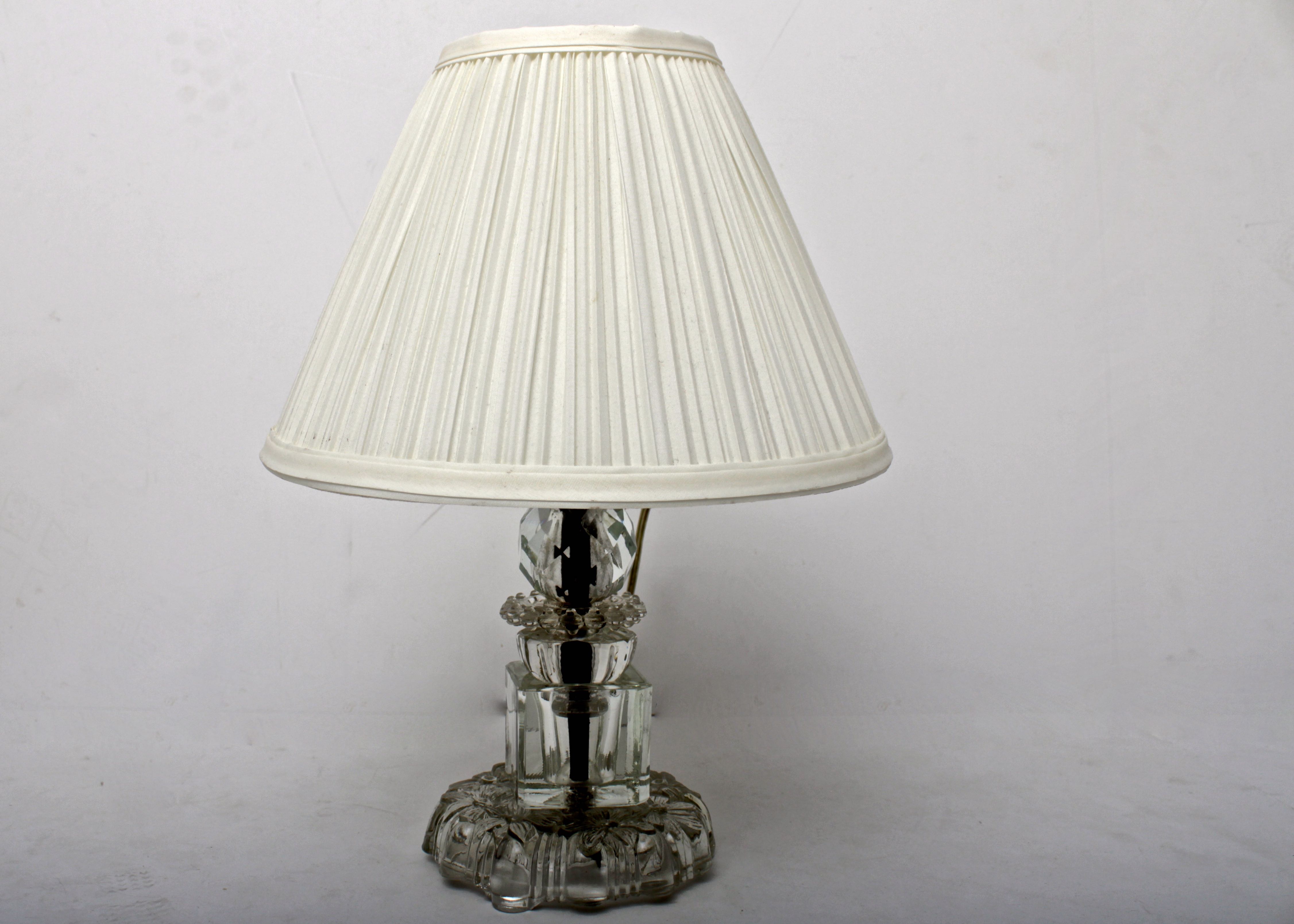 Vintage Glass Boudoir Lamp