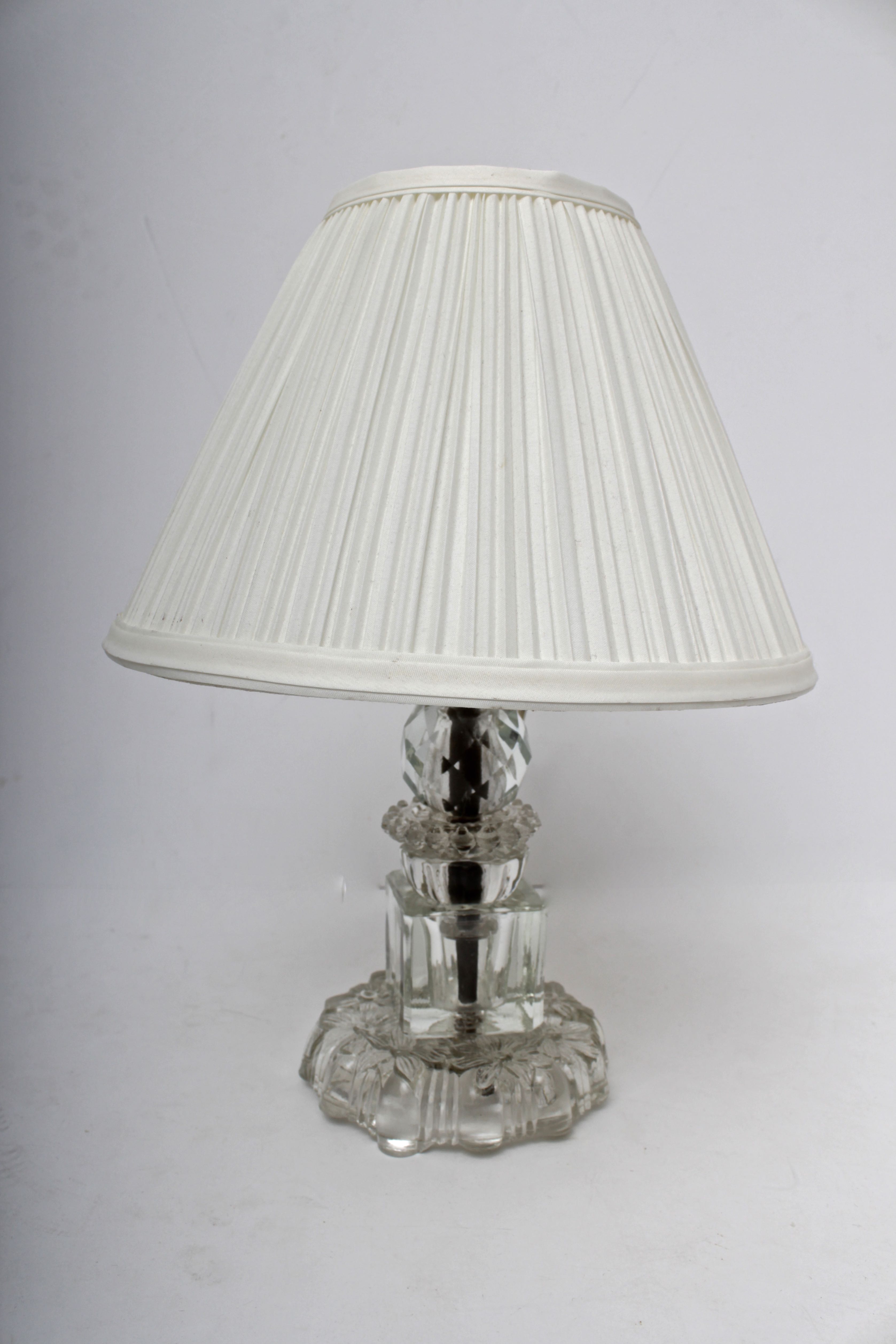 Vintage Glass Boudoir Lamp