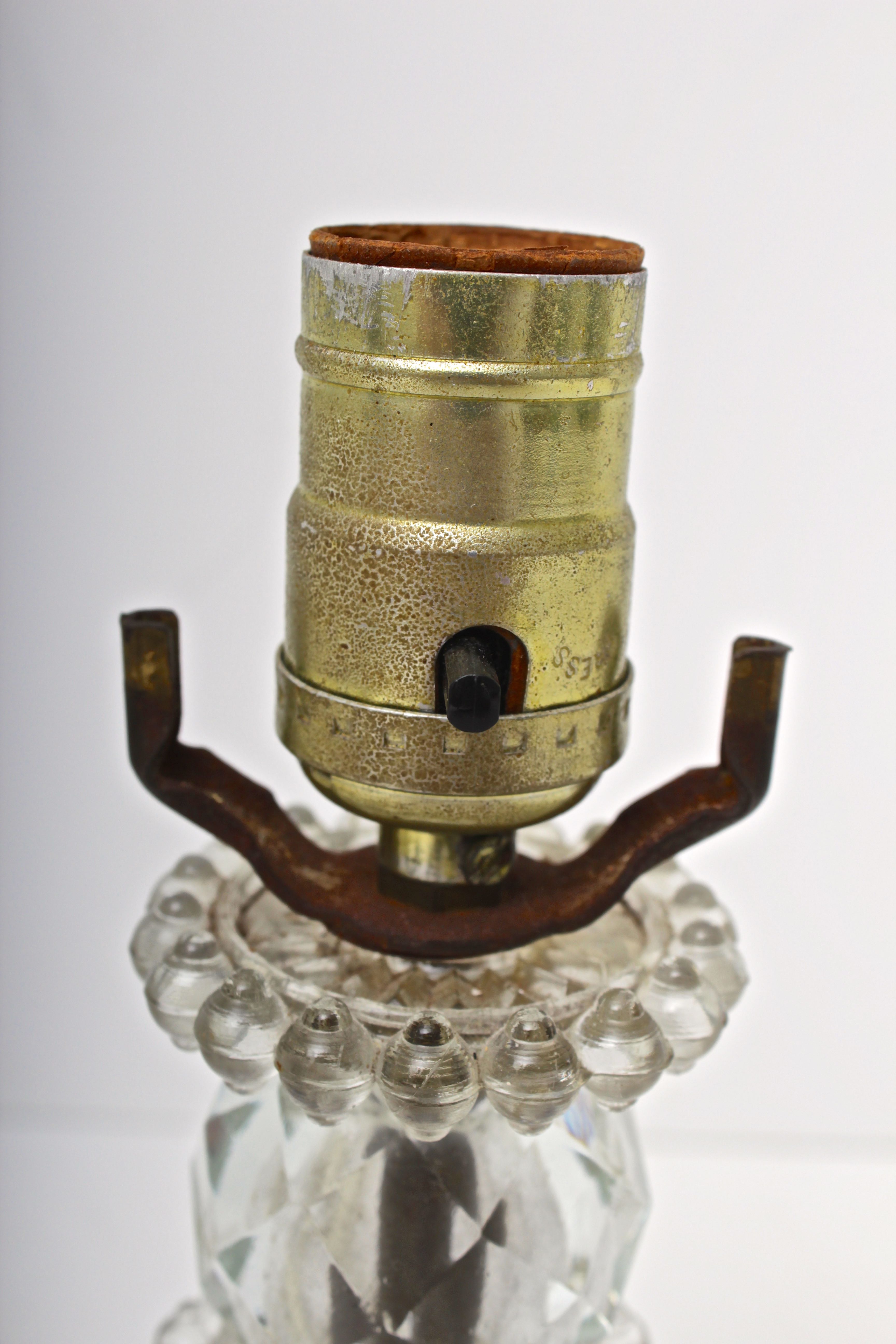 Vintage Glass Boudoir Lamp