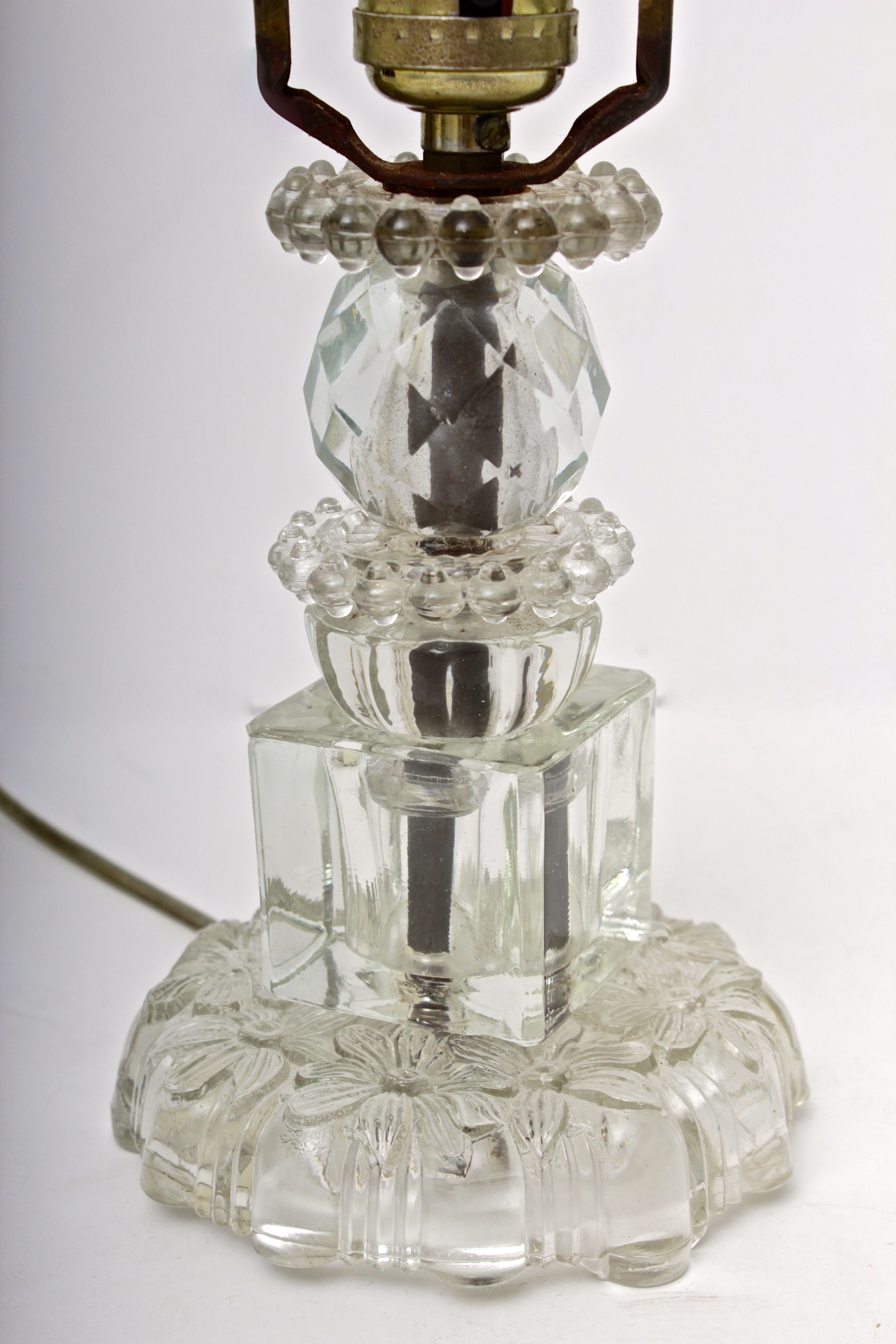Vintage Glass Boudoir Lamp