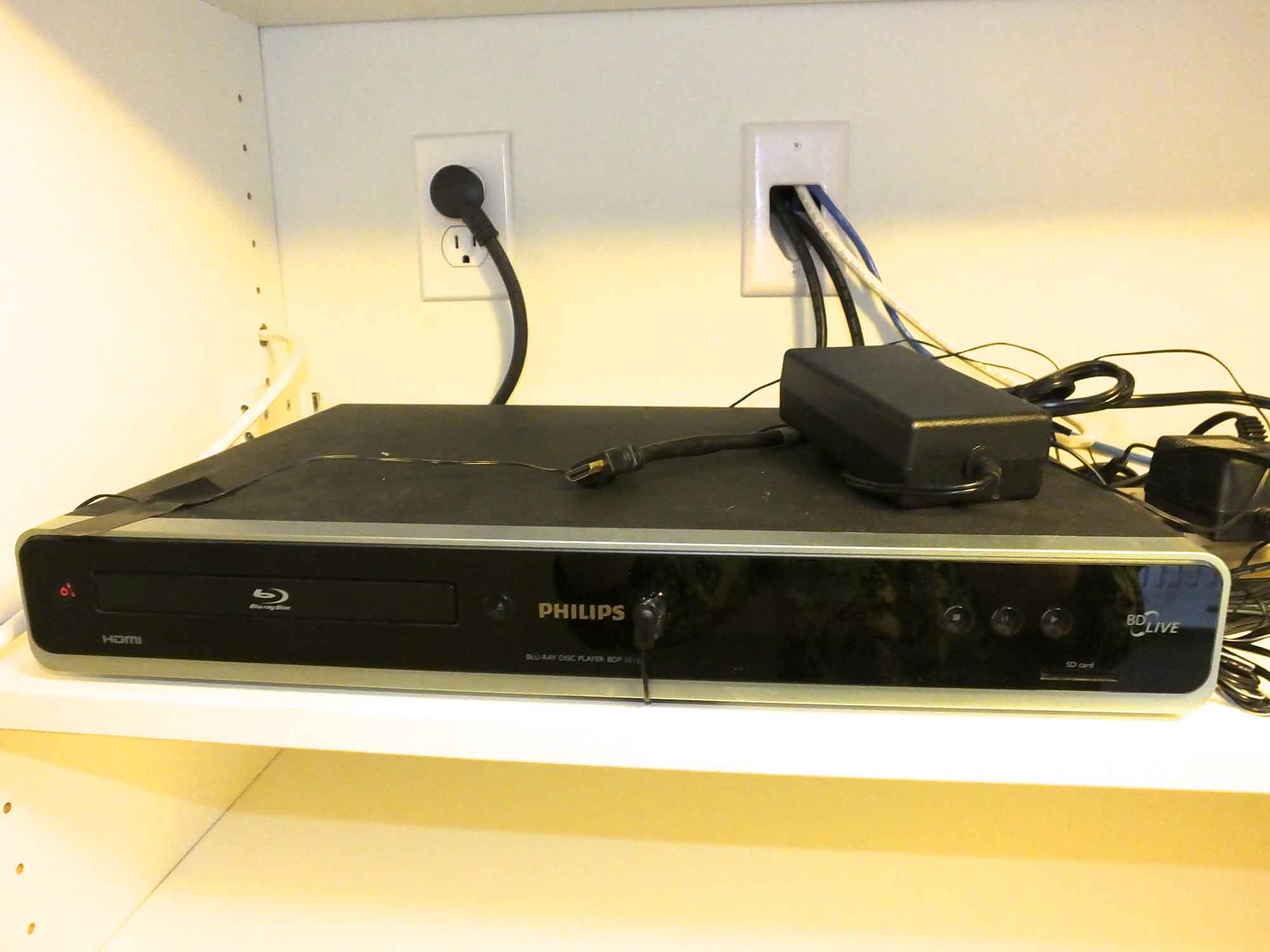 Toshiba Television, Universal Remote, Phillips Blue Ray Player