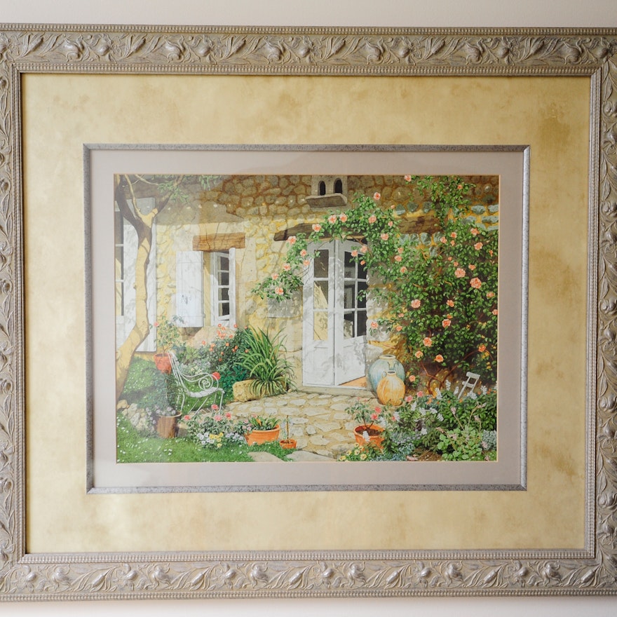 Framed Color Lithograph by Nancy B. Roberts