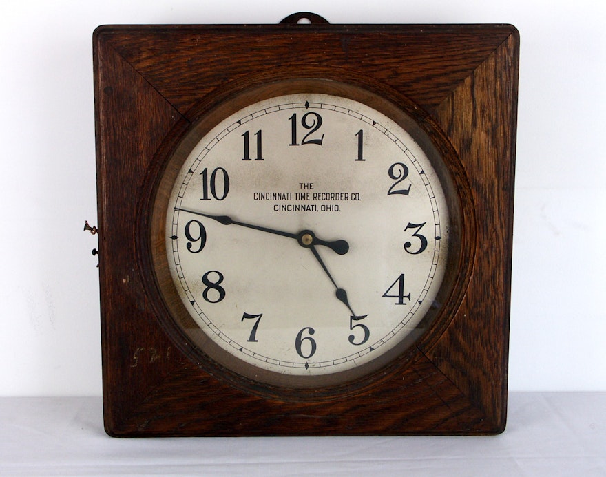 Antique Cincinnati Time Recorder Co. Clock
