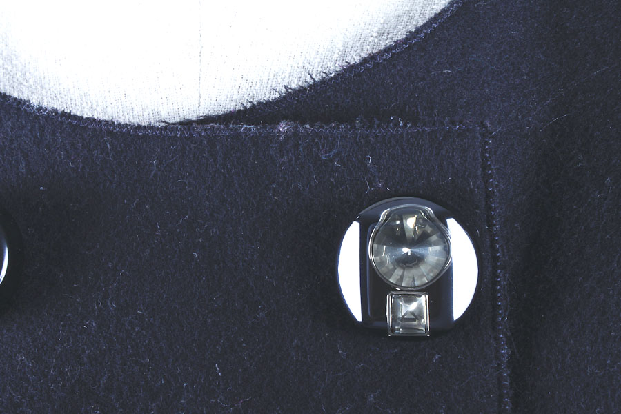 Black Prada Wool Cape Jacket with Amazing Buttons. Size 38 (European)